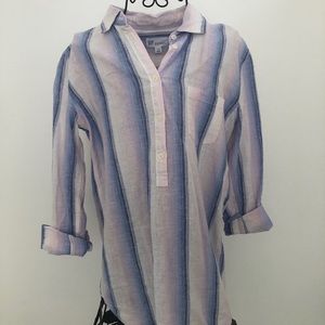Gap Half-Buttoned Striped Shirt